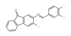 9H-Fluoren-9-one,3-chloro-2-[[(3,4-dichlorophenyl)methylene]amino]- Structure