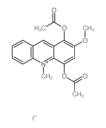 Acridinium,1,4-bis(acetyloxy)-2-methoxy-10-methyl-, iodide (1:1) Structure