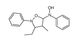 N-(3-ethyl-4-methyl-2-phenyl-1,2-oxazolidin-5-yl)-N-phenylhydroxylamine Structure