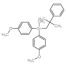 bis(4-methoxyphenyl)-methyl-(2-methyl-2-phenyl-propyl)stannane structure