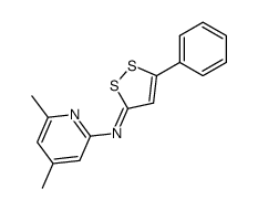 4,6-dimethyl-2-(5-phenyl-1,2-dithiol-3-ylideneamino)pyridine结构式