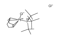 [(1,5-cyclooctadiene)PtCl(tri-t-butylphosphine)]Cl结构式