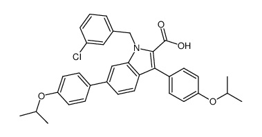 1-(3-chlorobenzyl)-3,6-bis-(4-isopropoxyphenyl)indole-2-carboxylic acid Structure