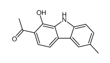 2-acetyl-6-methyl-1-hydroxycarbazole Structure