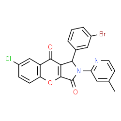 1-(3-bromophenyl)-7-chloro-2-(4-methylpyridin-2-yl)-1,2-dihydrochromeno[2,3-c]pyrrole-3,9-dione Structure