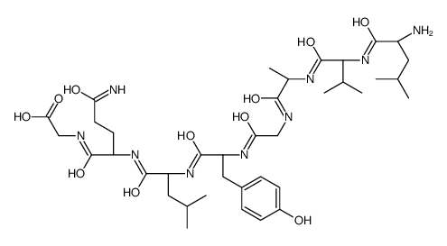 2-[[(2S)-5-amino-2-[[(2S)-2-[[(2S)-2-[[2-[[(2S)-2-[[(2S)-2-[[(2S)-2-amino-4-methylpentanoyl]amino]-3-methylbutanoyl]amino]propanoyl]amino]acetyl]amino]-3-(4-hydroxyphenyl)propanoyl]amino]-4-methylpentanoyl]amino]-5-oxopentanoyl]amino]acetic acid结构式