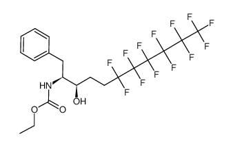 (2S,3R)-2-(ethoxycarbonylamino)-6,6,7,7,8,8,9,9,10,10,11,11,11-tridecafluoro-1-phenyl-undecan-3-ol结构式