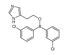 bis(3-chlorophenyl)-[2-(1H-imidazol-5-yl)ethoxy]borane结构式
