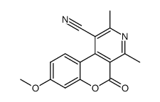 8-methoxy-2,4-dimethyl-5-oxo-5H-chromeno[3,4-c]pyridine-1-carbonitrile结构式