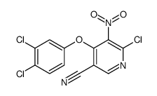 6-chloro-4-(3,4-dichlorophenoxy)-5-nitropyridine-3-carbonitrile Structure