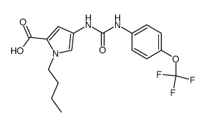 1-Butyl 4-[({[4-(trifluoromethoxy)phenyl]amino}carbonyl)amino]-1H-pyrrole-2-carboxylic acid结构式