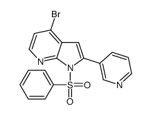 4-Bromo-1-(phenylsulfonyl)-2-(3-pyridinyl)-1H-pyrrolo[2,3-b]pyrid ine结构式