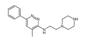 3-Pyridazinamine, 4-methyl-6-phenyl-N-[2-(1-piperazinyl)ethyl]-结构式