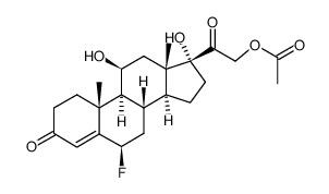 21-acetoxy-6β-fluoro-11β,17-dihydroxy-pregn-4-ene-3,20-dione Structure