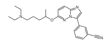 3-[6-(4-diethylamino-1-methyl-butoxy)-imidazo[1,2-b]pyridazin-3-yl]-benzonitrile Structure