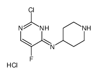2-Chloro-5-fluoro-N-(4-piperidinyl)-4-pyrimidinamine hydrochlorid e (1:1) Structure