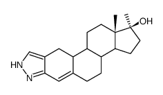 17-methyl-1'(2')H-estr-4-eno[3,2-c]pyrazol-17-ol结构式