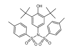 N-(3,5-di-tert-butyl-4-hydroxyphenyl)-4-methyl-N-(4-methylphenylsulfonyl)benzenesulfonamide结构式