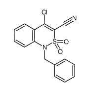 1-benzyl-4-chloro-1H-2,1-benzothiazine-3-carbonitrile-2,2-dioxide结构式