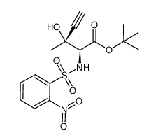 (2S,3R)-3-hydroxy-3-methyl-2-(2-nitro-benzenesulfonyl-amino)-pent-4-ynoic acid tert-butyl ester结构式