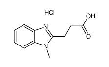 2-(2-carboxyethyl)-1-methyl-1H-benzimidazol-3-ium chloride Structure