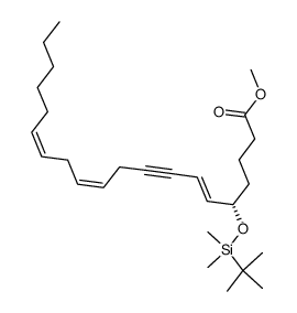 methyl (S,6E,11Z,14Z)-5-((tert-butyldimethylsilyl)oxy)icosa-6,11,14-trien-8-ynoate Structure