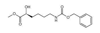 (S)-2-hydroxy-6<<(phenylmethoxy)carbonyl>amino>hexanoic acid methyl ester结构式