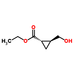 Cyclopropanecarboxylic acid, 2-(hydroxymethyl)-, ethyl ester, (1S-trans)- (9CI) Structure