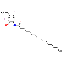 3′,5′-Dichlor-4′-ethyl-2′-hydroxy-hexadecananilid结构式