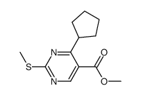 methyl 4-cyclopentyl-2-(methylthio)pyrimidine-5-carboxylate Structure