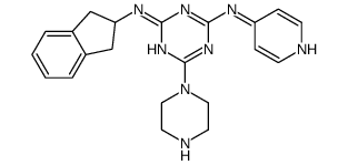1,3,5-Triazine-2,4-diamine, N2-(2,3-dihydro-1H-inden-2-yl)-6-(1-piperazinyl)-N4-4-pyridinyl-结构式