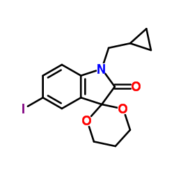 1'-(Cyclopropylmethyl)-5'-iodospiro[1,3-dioxane-2,3'-indol]-2'(1'H)-one Structure