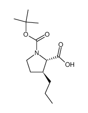 N-((tert-butyloxy)carbonyl)-trans-3-n-propyl-L-proline Structure
