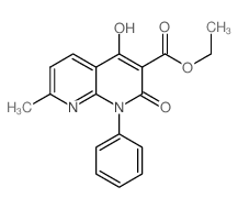 Ethyl 4-hydroxy-7-methyl-2-oxo-1-phenyl-1,2-dihydro-1,8-naphthyridine-3-carboxylate structure