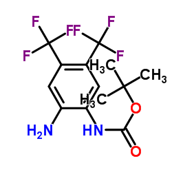 2-Methyl-2-propanyl [2-amino-4,5-bis(trifluoromethyl)phenyl]carbamate结构式