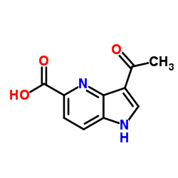 3-Acetyl-1H-pyrrolo[3,2-b]pyridine-5-carboxylic acid结构式