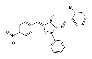 (5Z)-3-[(E)-(2-bromophenyl)methylideneamino]-5-[(4-nitrophenyl)methylidene]-2-phenylimidazol-4-one结构式