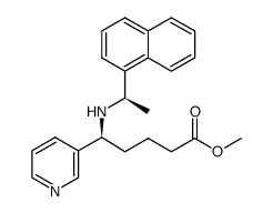 methyl (S)-5-(((R)-1-(naphthalen-1-yl)ethyl)amino)-5-(pyridin-3-yl)pentanoate Structure