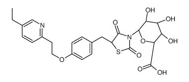 (2S,3S,4S,5R,6R)-6-[5-[[4-[2-(5-ethylpyridin-2-yl)ethoxy]phenyl]methyl]-2,4-dioxo-1,3-thiazolidin-3-yl]-3,4,5-trihydroxyoxane-2-carboxylic acid Structure