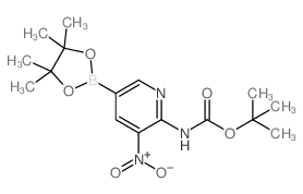 Boc-6-Amino-5-nitropyridine-3-boronic acid pinacol ester结构式