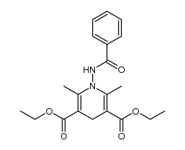 1-benzoylamino-2,6-dimethyl-1,4-dihydropyridine-3,5-dicarboxylic acid diethyl ester Structure