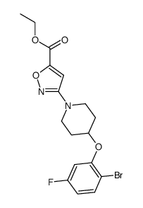 ethyl 3-[4-(2-bromo-5-fluorophenoxy)piperidin-1-yl]isoxazole-5-carboxylate结构式