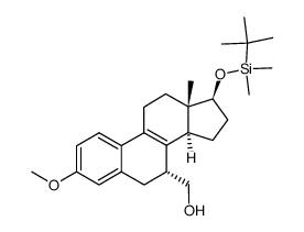 (7α,17β)-17-[[(1,1-dimethylethyl)dimethylsilyl]oxy]-3-methoxyestra-1,3,5(10),8-tetraene-7-methanol结构式