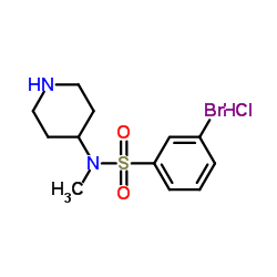 3-Bromo-N-Methyl-N-piperidin-4-yl-benzenesulfonamide hydrochloride Structure