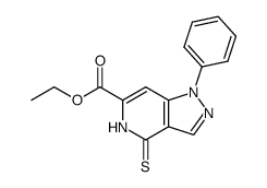 6-ethoxycarbonyl-1-phenyl-1H-pyrazolo<4,3-c>pyridine-4-thione结构式