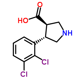 (3R,4S)-4-(2,3-Dichlorophenyl)-3-pyrrolidinecarboxylic acid结构式