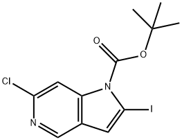 tert-Butyl 6-chloro-2-iodo-1H-pyrrolo[3,2-c]pyridine-1-carboxylate Structure