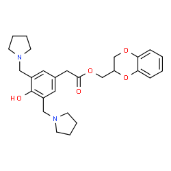 bis(pyrrolidinomethyl)-4-hydroxyphenylacetic acid 1,4-benzodioxanyl-2-methyl ester Structure