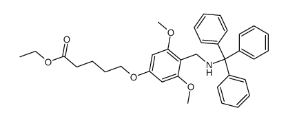 Ethyl 5-(4-((tritylamino)methyl)-3,5-dimethoxyphenoxy)valerate Structure