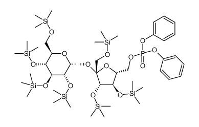 6’-O-diphenoxyphosphoryl-2,3,4,6,1’,2’,3’-hexa-O-trimethylsilyl-α,α'-sucrose Structure